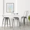Sgabello da bar con schienale - Design industriale - 60cm - Stylix image 7