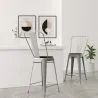 Sgabello da bar con schienale - Design industriale - 60cm - Stylix image 7