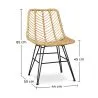 Sedia da pranzo in rattan - Stile Boho - Mia image 7