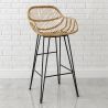 Sgabello da bar in rattan con braccioli - Stile Boho Bali - 75cm - Many image 7