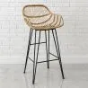 Sgabello da bar in rattan con braccioli - Stile Boho Bali - 75cm - Many image 7
