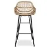 Sgabello da bar in rattan con braccioli - Stile Boho Bali - 75cm - Many image 7