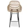 Sgabello da bar in rattan con braccioli - Stile Boho Bali - 75cm - Many image 7
