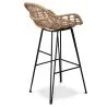 Sgabello da bar in rattan con braccioli - Stile Boho Bali - 75cm - Many image 7