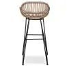 Sgabello da bar in rattan con braccioli - Stile Boho Bali - 75cm - Many image 7
