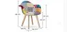 Sedia da pranzo con braccioli - Rivestimento Patchwork - Pixi image 7