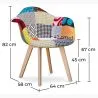 Sedia da pranzo con braccioli - Rivestimento Patchwork - Pixi image 7