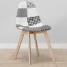 Sedia da pranzo - Rivestita in patchwork bianco e nero - Denisse image 7