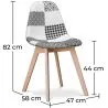 Sedia da pranzo - Rivestita in patchwork bianco e nero - Denisse image 7