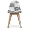 Sedia da pranzo - Rivestita in patchwork bianco e nero - Denisse image 7