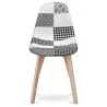 Sedia da pranzo - Rivestita in patchwork bianco e nero - Denisse image 7