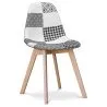 Sedia da pranzo - Rivestita in patchwork bianco e nero - Denisse image 7