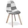Sedia da pranzo - Rivestita in patchwork bianco e nero - Denisse image 7
