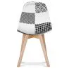 Sedia da pranzo - Rivestita in patchwork bianco e nero - Denisse image 7