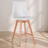 Sgabello in stile scandinavo - Gambe in legno - Denisse image 7