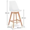 Sgabello in stile scandinavo - Gambe in legno - Denisse image 7