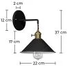 Lampada da Parete Applique - Design Vintage - Curie image 7