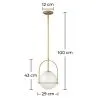 Lampada a Soffitto a Sfera di Vetro - Lampada a Sospensione Dorata - Anette image 7