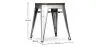 Sgabello di design industriale - Legno e acciaio - 45cm - Stylix image 7