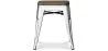 Sgabello di design industriale - Legno e acciaio - 45cm - Stylix image 7