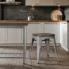 Sgabello di design industriale - Legno e acciaio - 45cm - Stylix image 7