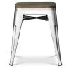 Sgabello di design industriale - Legno e acciaio - 45cm - Stylix image 7