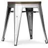 Sgabello di design industriale - Legno e acciaio - 45cm - Stylix image 7