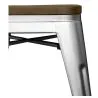 Sgabello di design industriale - Legno e acciaio - 45cm - Stylix image 7