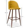Sgabello imbottito in tessuto - Design scandinavo - 76cm - Evelyne image 7