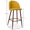 Sgabello imbottito in tessuto - Design scandinavo - 76cm - Evelyne image 7