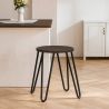 Sgabello da bar rotondo - Design industriale - Legno e acciaio - 43cm - Hairpin image 7