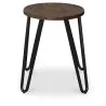 Sgabello da bar rotondo - Design industriale - Legno e acciaio - 43cm - Hairpin image 7