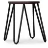 Sgabello da bar rotondo - Design industriale - Legno e acciaio - 43cm - Hairpin image 7