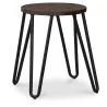 Sgabello da bar rotondo - Design industriale - Legno e acciaio - 43cm - Hairpin image 7
