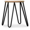 Sgabello da bar rotondo - Design industriale - Legno e acciaio - 44 cm - Hairpin image 7