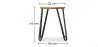 Sgabello da bar rotondo - Design industriale - Legno e acciaio - 44 cm - Hairpin image 7
