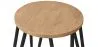 Sgabello da bar rotondo - Design industriale - Legno e acciaio - 44 cm - Hairpin image 7