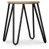 Sgabello da bar rotondo - Design industriale - Legno e acciaio - 44 cm - Hairpin image 7