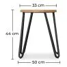 Sgabello da bar rotondo - Design industriale - Legno e acciaio - 44 cm - Hairpin image 7