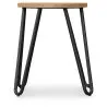 Sgabello da bar rotondo - Design industriale - Legno e acciaio - 44 cm - Hairpin image 7