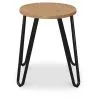 Sgabello da bar rotondo - Design industriale - Legno e acciaio - 44 cm - Hairpin image 7