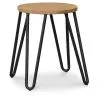 Sgabello da bar rotondo - Design industriale - Legno e acciaio - 44 cm - Hairpin image 7