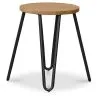 Sgabello da bar rotondo - Design industriale - Legno e acciaio - 44 cm - Hairpin image 7