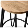 Sgabello rotondo - Design industriale - Legno e metallo - 66cm - Hairpin image 7