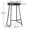 Sgabello da bar - Design industriale - Legno e metallo - 66 cm - Adriel image 7