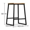 Sgabello da bar di design industriale - Legno e metallo - 60cm - Big Boy image 7