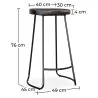 Sgabello da bar - Design industriale - Legno e metallo - 76cm - Aiyana image 7