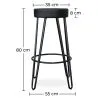 Sgabello rotondo - Design industriale - 80 cm - Elan image 7