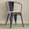 Sedia da pranzo con braccioli - Legno e acciaio - Stylix image 7