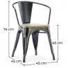 Sedia da pranzo con braccioli - Legno e acciaio - Stylix image 7